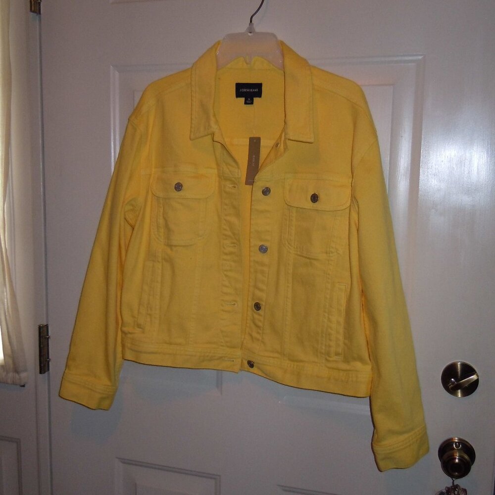 J CREW YELLOW DENIM JACKET NEW W/TAG SZ MED
